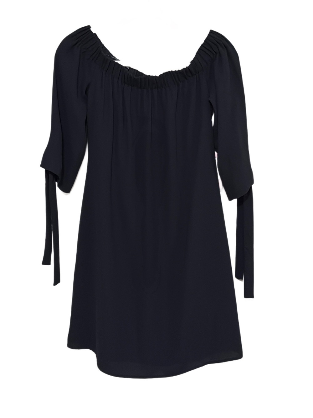 Vince Camuto Black Off-Shoulder Half Sleeve Shift Dress